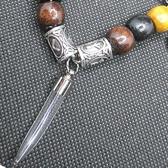 VIKING CREMATION HORN TOOTH PENDANT NECKLACE - Picture 6 of 10